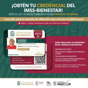 ¿Aún no tienes tu credencial del IMSS Bienestar? Anuncian fechas para tramitarla en Charo-Morelia Informativo1