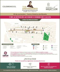 Estos son los accesos al Centro de Morelia por el desfile de la Revolución Mexicana: SSP-Morelia Informativo