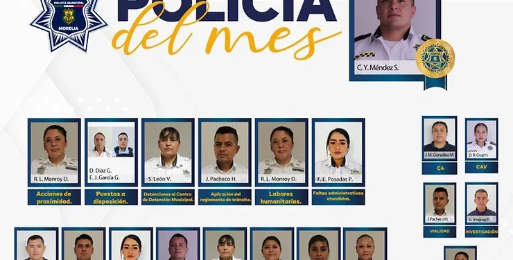 Policía Morelia reconoce labor de los mejores oficiales del mes de junio