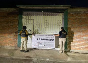 En Puruándiro, asegura FGE inmueble relacionado en conductas ilícitas y sustancia con apariencia de narcótico