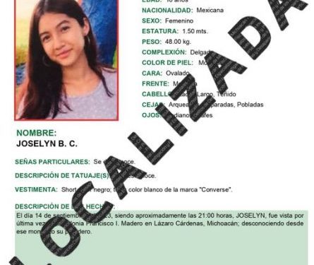 Joselyn B. C. localizada - Morelia Informativo