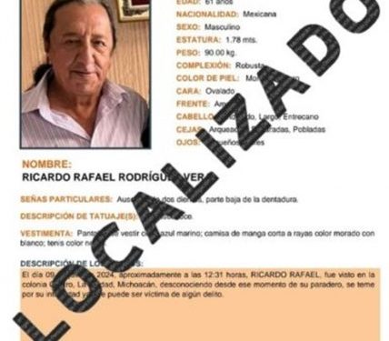 Ricardo Rafael Rodríguez periodista localizado en Michoacán - Morelia Informativo