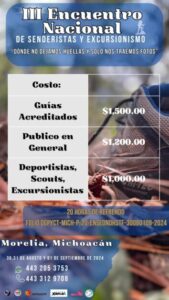 costos tercer encuentro nacional de Senderistas y excursionismo