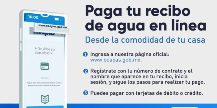 OOAPAS ofrece alternativas de pago para el lunes 16 de septiembre