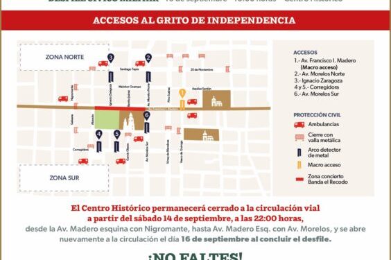 puntos de acceso para el Centro Histórico en fiestas patrias