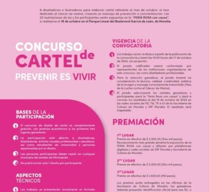 DIF Morelia y Secretaría de Cultura invitan al concurso de cartel ‘Prevenir es vivir’