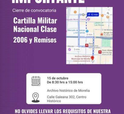 Hoy martes, último día para tramitar Cartilla Militar Clase 2006 y Remisos