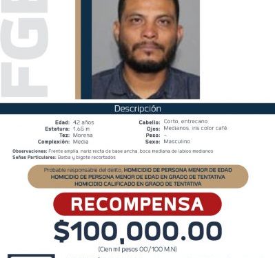 Ofrece FGE recompensa para localizar y detener a José Vicente Dimas Magaña