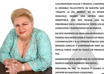 Fallece Paquita la del Barrio a los 77 años