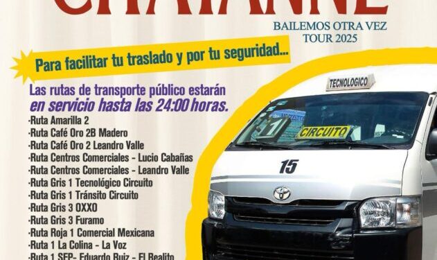 Transporte público ampliará servicio por concierto de Chayanne: Gladyz Butanda