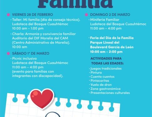 DIF Morelia invita a celebrar el Día de la Familia