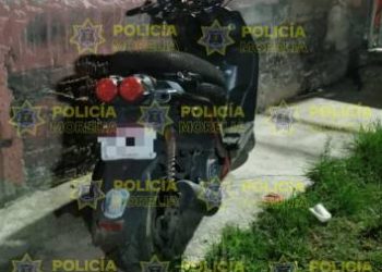 Policía Morelia recupera motocicleta con reporte de robo en la 20 de noviembre