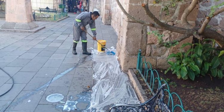 El Centro Histórico de Morelia, limpio y listo para la Semana Santa