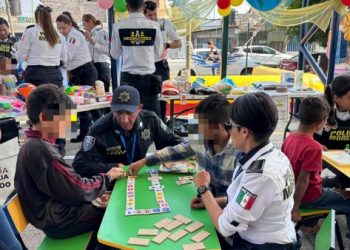 Policía Morelia celebra en grande con niñas y niños, en la Feria de la Niñez “Juguemos por la paz”