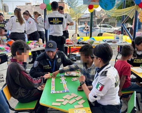 Policía Morelia celebra en grande con niñas y niños, en la Feria de la Niñez “Juguemos por la paz”