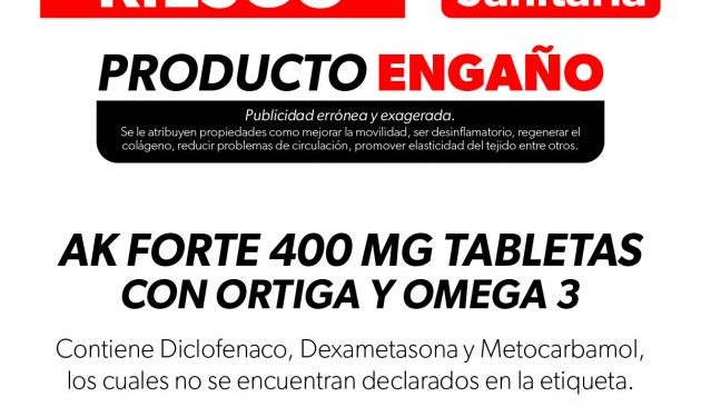 Alerta SSM sobre comercialización del producto AK FORTE