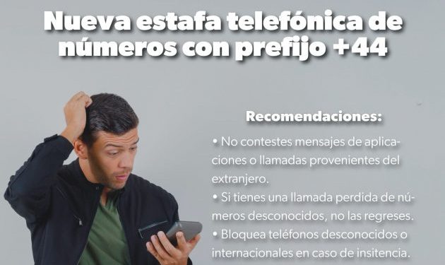 SSP alerta sobre nuevo fraude teléfonico con números desde Reino Unido