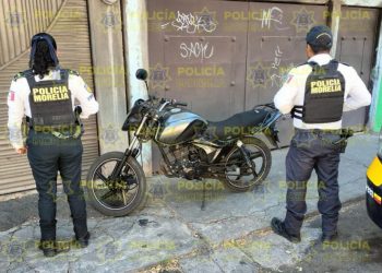 Policía Morelia recupera motocicleta con reporte de robo en la colonia Gustavo Díaz Ordaz