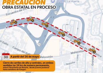 A partir de mañana cierre temporal de carriles sobre libramiento de Morelia