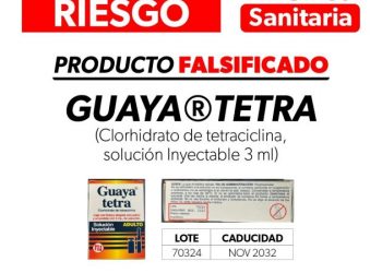 Alerta SSM por medicamento falsificado Guaya®tetra