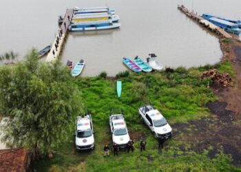 Con drones y lanchas, SSP vigila el lago de Pátzcuaro