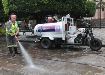 Gobierno de Morelia pone en operación moto pipas para el mantenimiento de espacios públicos