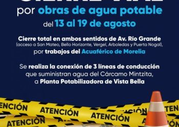 Ooapas informa cierre de vialidades por obra hídrica del Acuaférico de Morelia