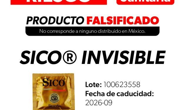 Alerta SSM falsificación de condones SICO®️ Invisible