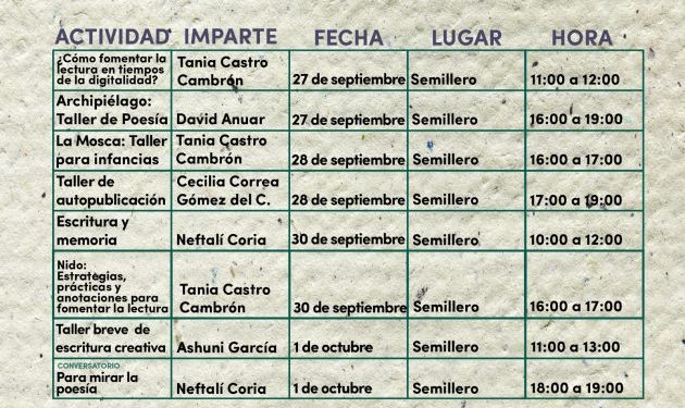 SeCultura Morelia invita a los talleres gratuitos de la IV Feria del Libro-Morelia Informativo