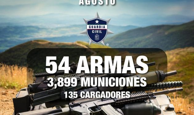 SSP decomisó 54 armas de fuego en Michoacán durante agosto