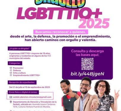 Sedebi reconoce las voces del orgullo; últimos días para postularte al premio LGBTTTIQ+