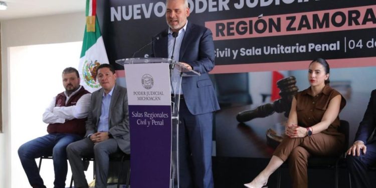 Inaugura Bedolla salas regionales judiciales en Zamora; se acerca la justicia a 637 mil habitantes