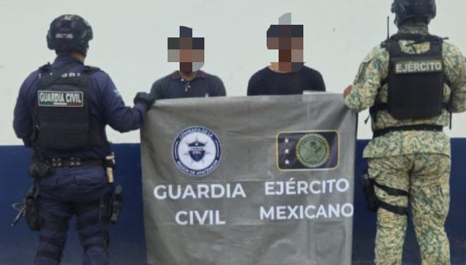Fuerzas estatales y federales aseguran a dos hombres en Buenavista: SSP