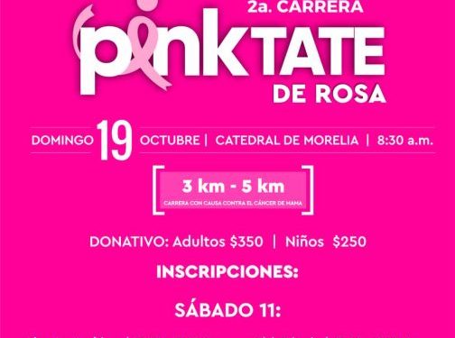 DIF Morelia invita a la 2ª Carrera “Pinktate de Rosa”*