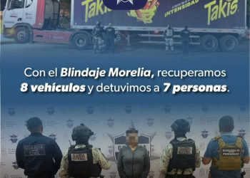 En operativo Blindaje Morelia, 7 detenciones y 8 vehículos recuperados en últimas horas: SSP