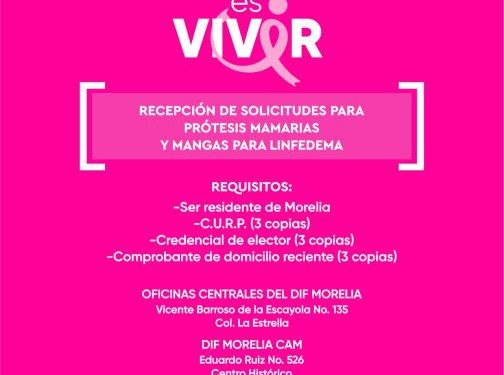 DIF Morelia abre solicitudes de apoyos gratuitos a mujeres con cáncer de mama