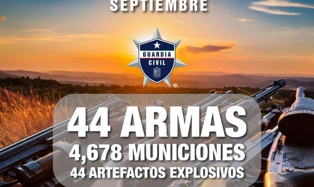 En septiembre fueron decomisadas 44 armas, 44 explosivos y más de 4 mil municiones: SSP