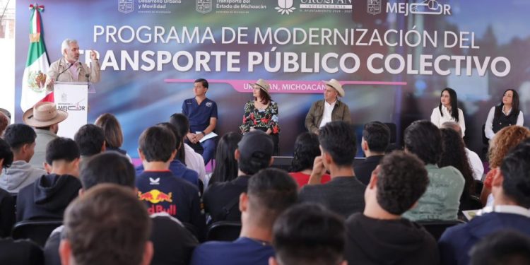 ¡Renovación en marcha! Uruapan recibirá primeros 80 camiones de transporte público: Bedolla