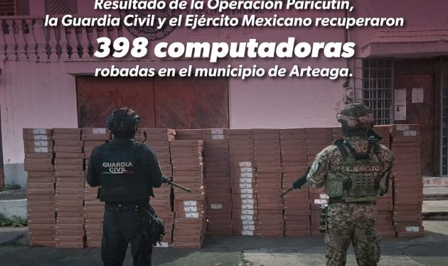 SSP y Defensa recuperan casi 400 computadoras reportadas como robadas en Arteaga