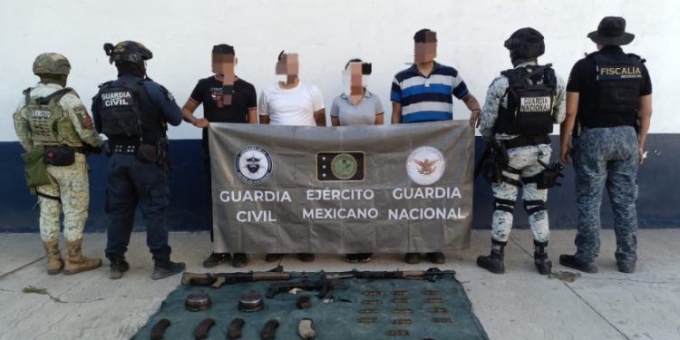 Combate frontal a delincuencia con el Plan Michoacán: detenidas 4 personas con fusiles en Gabriel Zamora