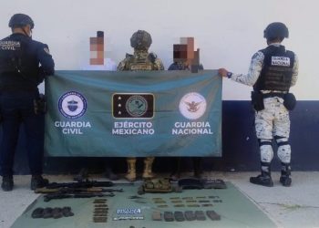 Dentro del  detienen a 2 en posesión de armas largas en Apatzingán