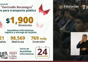 Beneficiados con Beca Gertrudis Bocanegra más de 98 mil 500 universitarios michoacanos: Bedolla