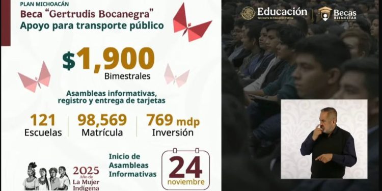 Beneficiados con Beca Gertrudis Bocanegra más de 98 mil 500 universitarios michoacanos: Bedolla