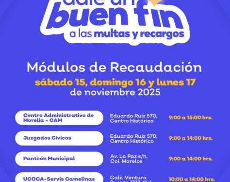 Gobierno de Morelia invita a aprovechar descuentos del Buen Fin 2025 durante este puente oficial