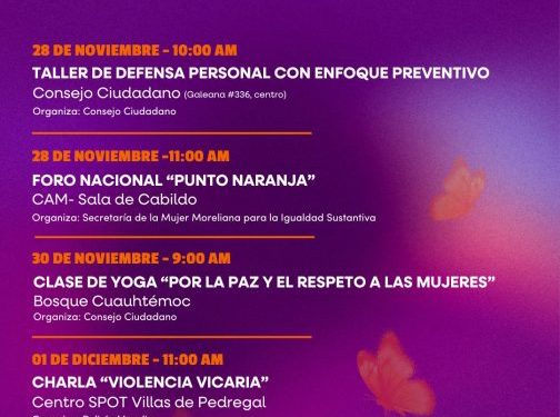 Gobierno de Morelia se une a los 16 Días de Activismo contra la Violencia hacia las Mujeres