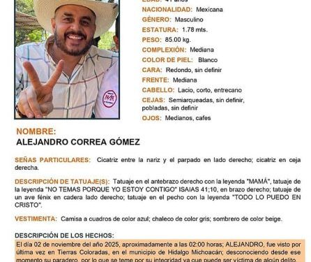 Desaparece exalcalde de Zinapécuaro, Alejandro Correa Gómez, en el municipio de Hidalgo