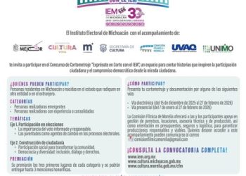 Comisión Fílmica de Morelia respalda concurso de cortometraje del IEM