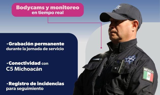 Más de 800 cámaras de solapa blindarán actuar de la policía en Michoacán: SSP
