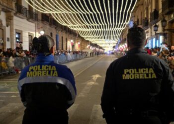 Policía Morelia refuerza presencia permanente para cuidar a las familias durante las fiestas decembrinas