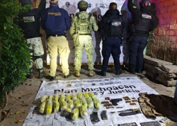 SSP asegura 9 kg de marihuana, una réplica de arma de fuego y cartuchos útiles en Zamora